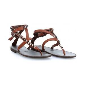 Campomaggi Italian brown leather ankle wrap Greek sandal womens size 6-6.5